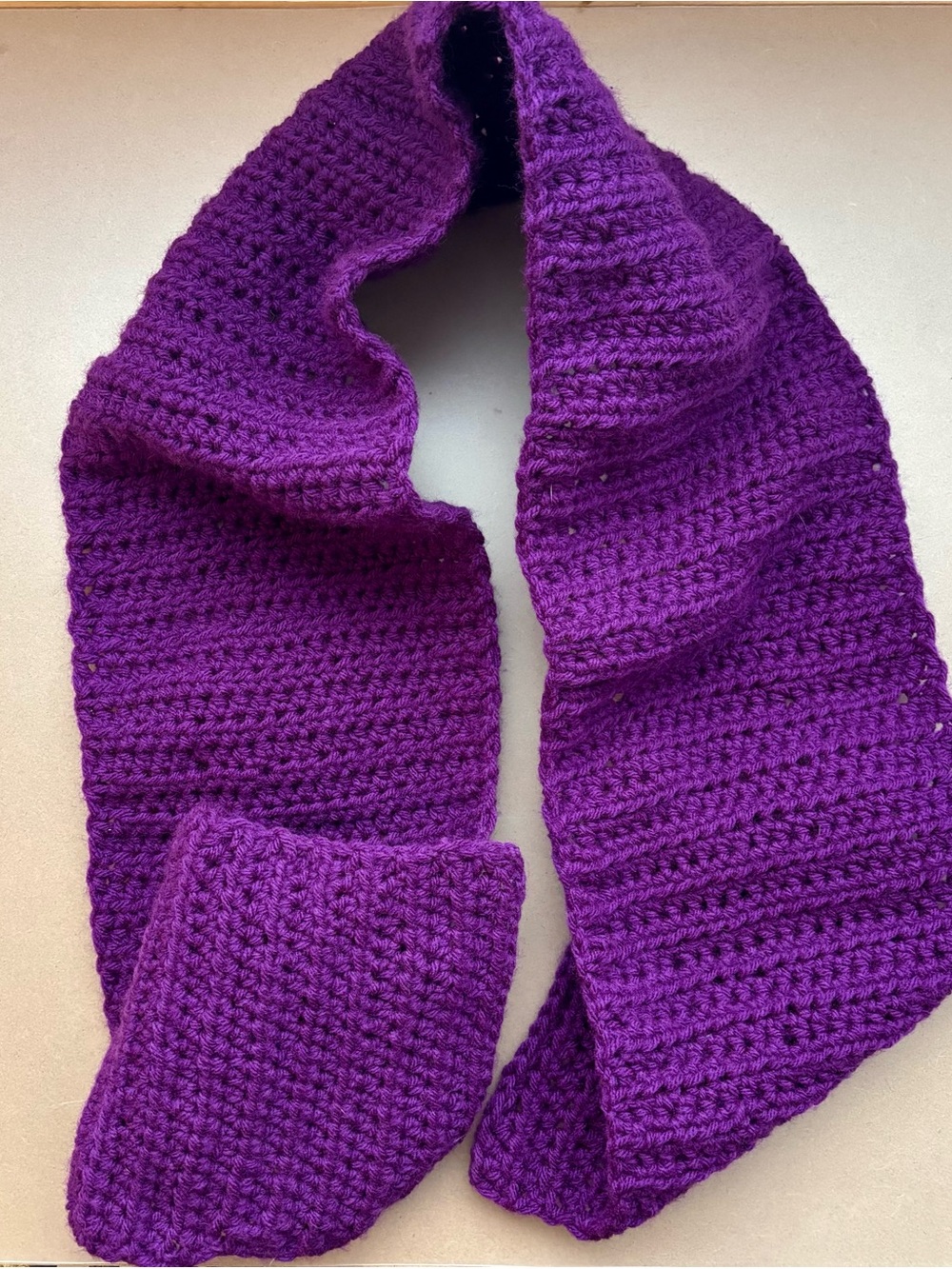 Women’s and Men’s Handmade Purple Crochet Scarf